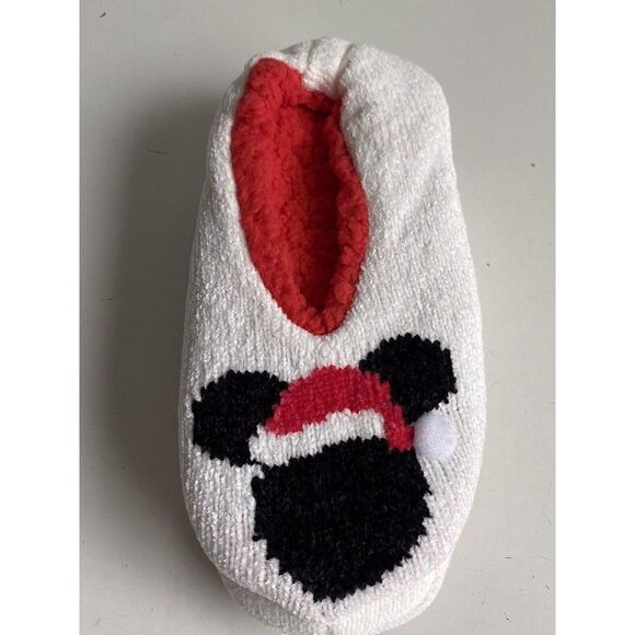 Disney Mickey Mouse SanTa Hat Snuggle Toes No Slip Slipper Socks Women’s Sz 4-10 - Picture 8 of 11